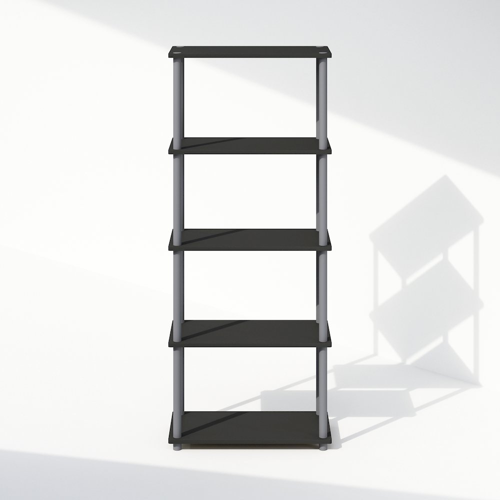 Turn-N-Tube 5-Tier Multipurpose Compact Display Rack, Shelving Unit, Bookcase