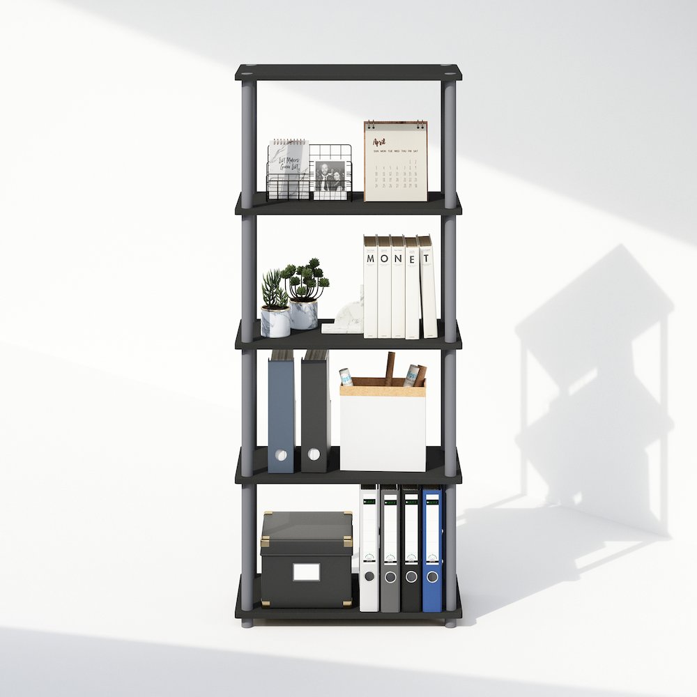 Turn-N-Tube 5-Tier Multipurpose Compact Display Rack, Shelving Unit, Bookcase