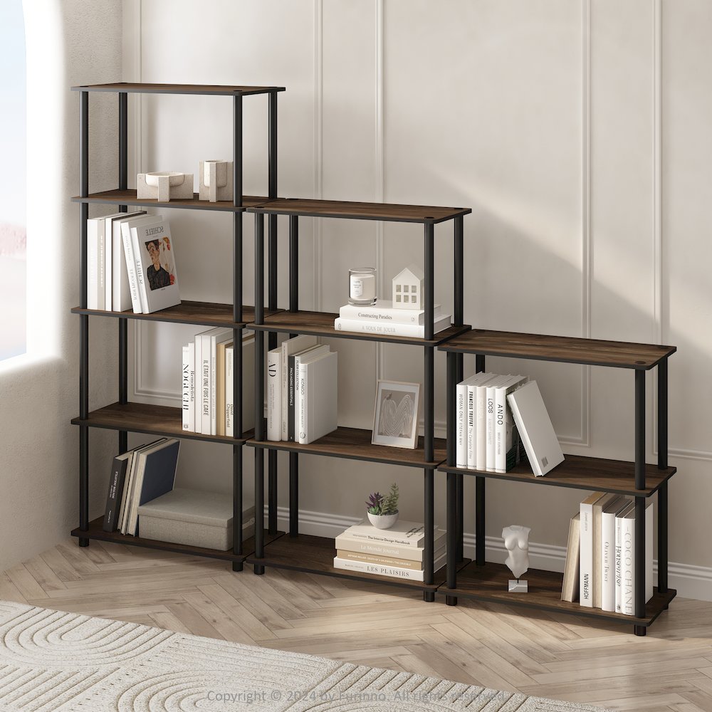 Turn-N-Tube 5-Tier Multipurpose Compact Display Rack, Shelving Unit, Bookcase