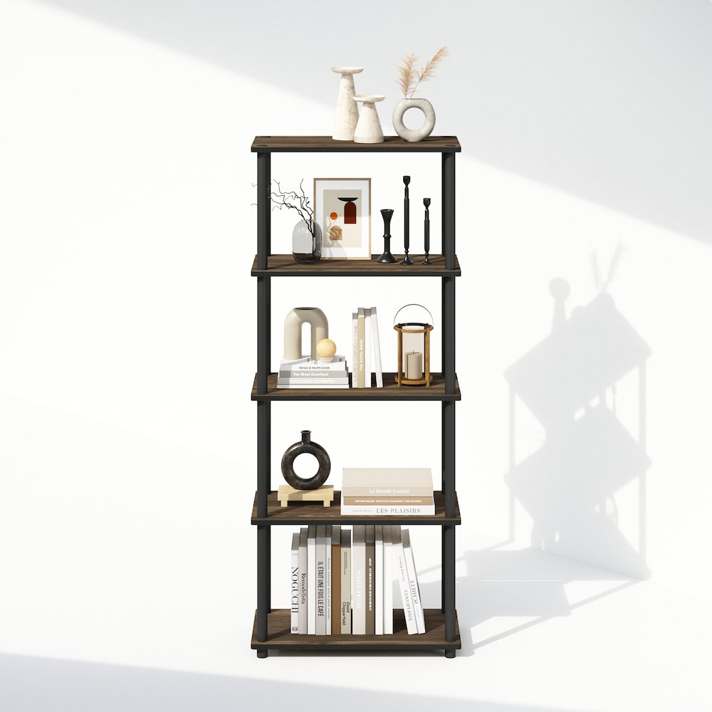 Turn-N-Tube 5-Tier Multipurpose Compact Display Rack, Shelving Unit, Bookcase