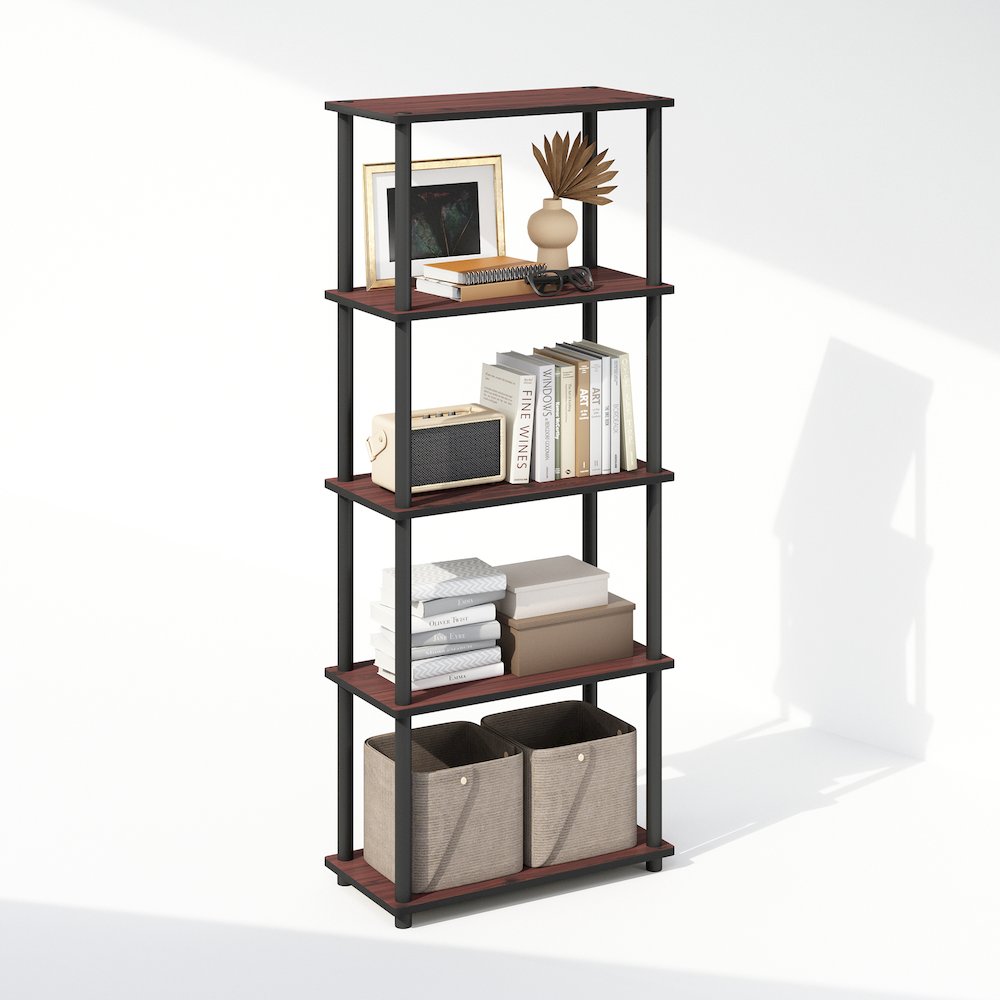 Turn-N-Tube 5-Tier Multipurpose Compact Display Rack, Shelving Unit, Bookcase
