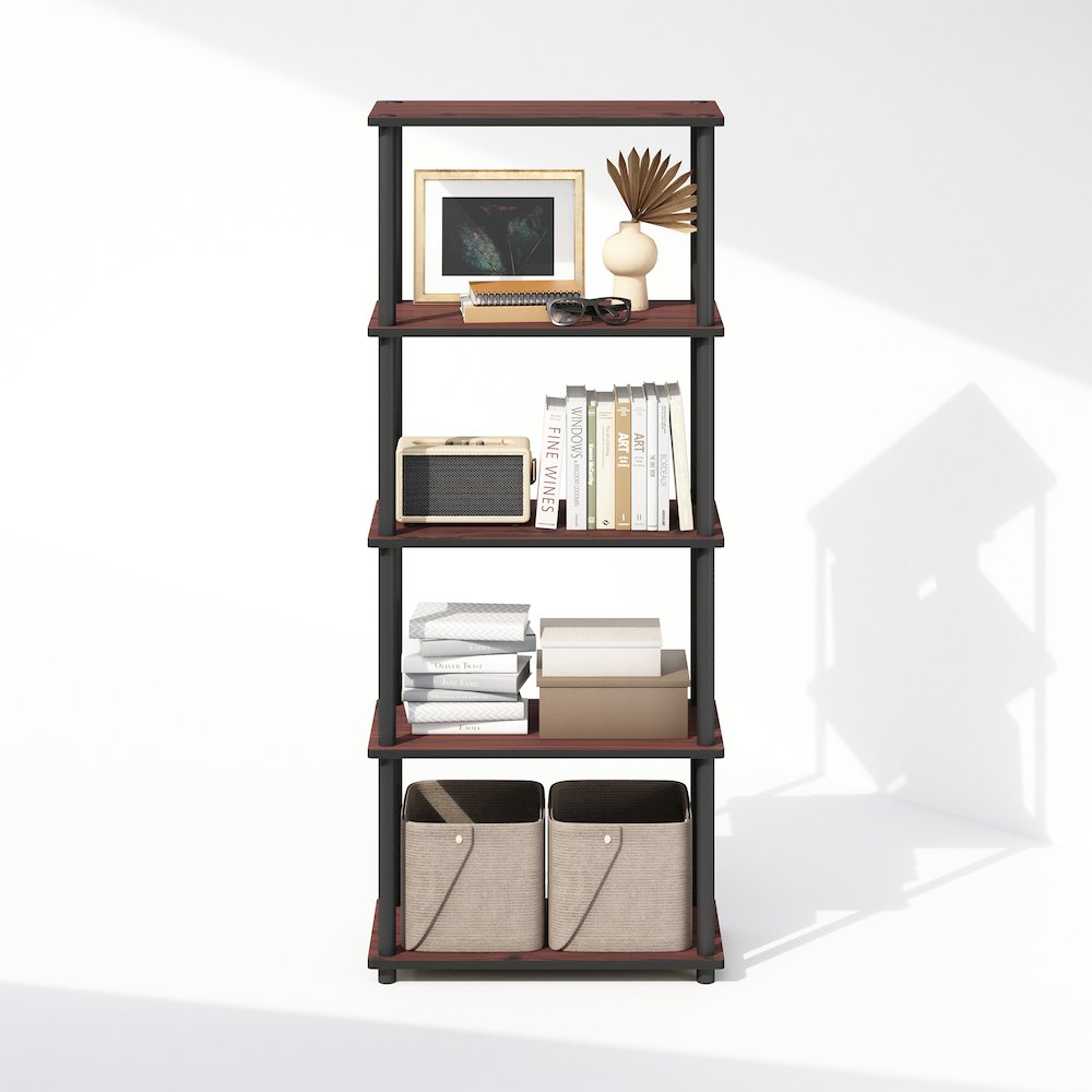 Turn-N-Tube 5-Tier Multipurpose Compact Display Rack, Shelving Unit, Bookcase