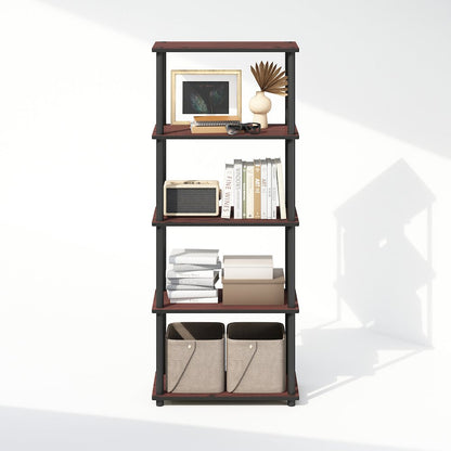 Turn-N-Tube 5-Tier Multipurpose Compact Display Rack, Shelving Unit, Bookcase