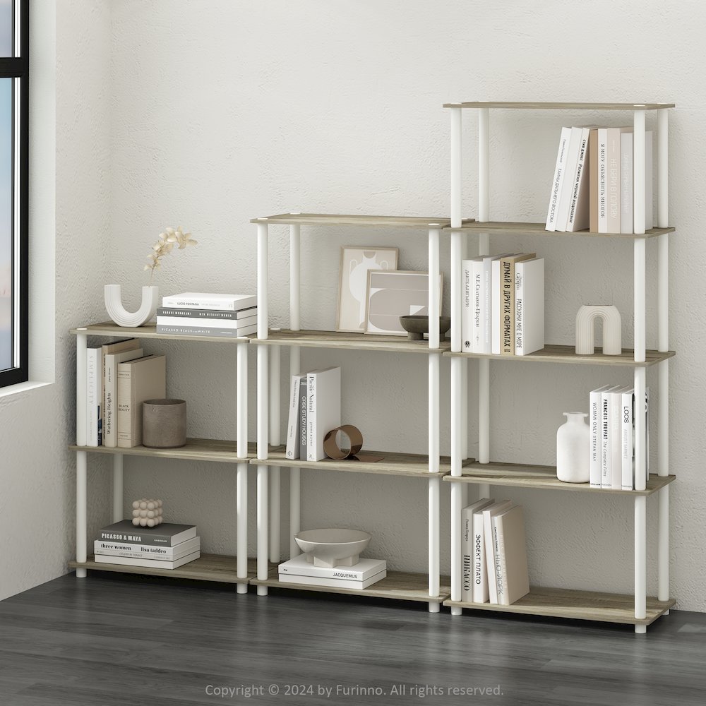 Turn-N-Tube 5-Tier Multipurpose Compact Display Rack, Shelving Unit, Bookcase