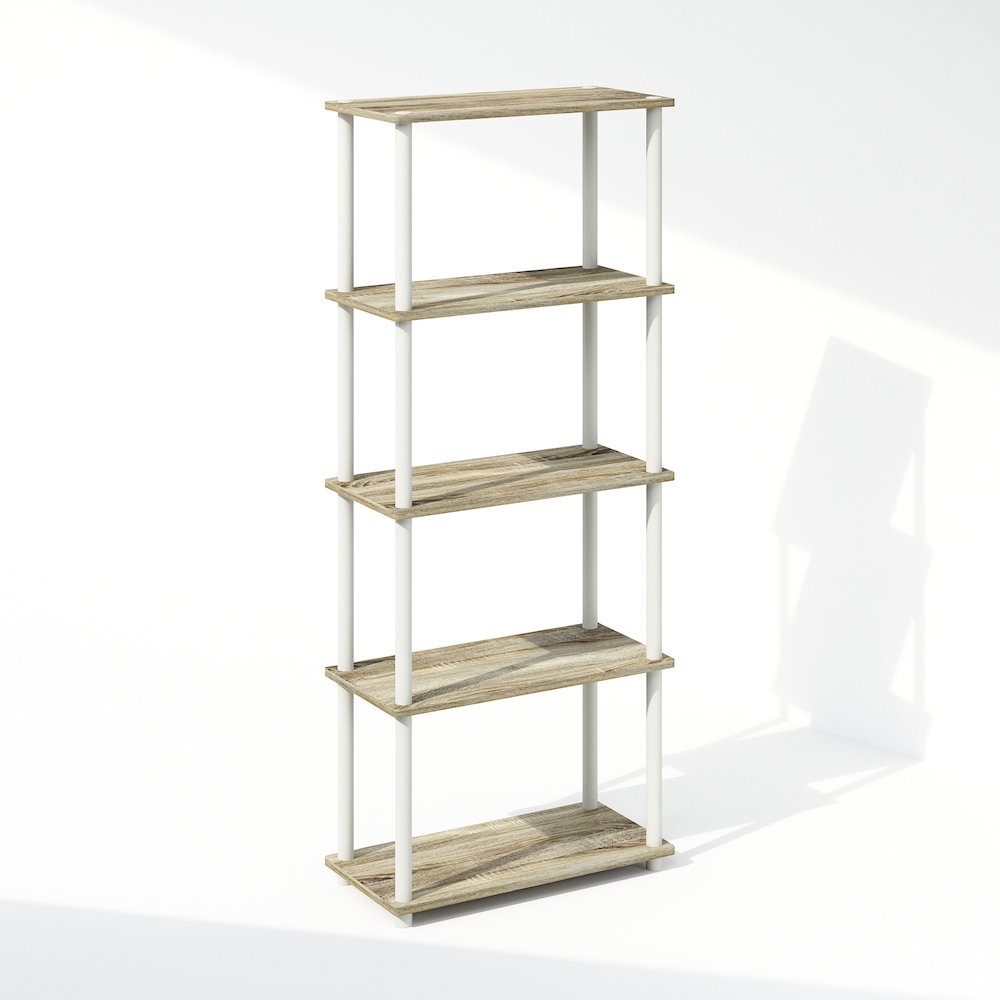 Turn-N-Tube 5-Tier Multipurpose Compact Display Rack, Shelving Unit, Bookcase