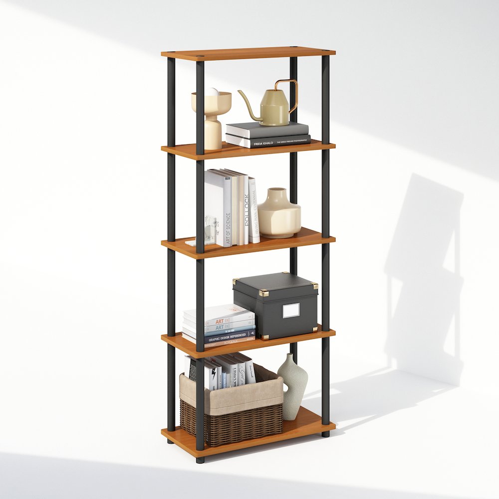Turn-N-Tube 5-Tier Multipurpose Compact Display Rack, Shelving Unit, Bookcase