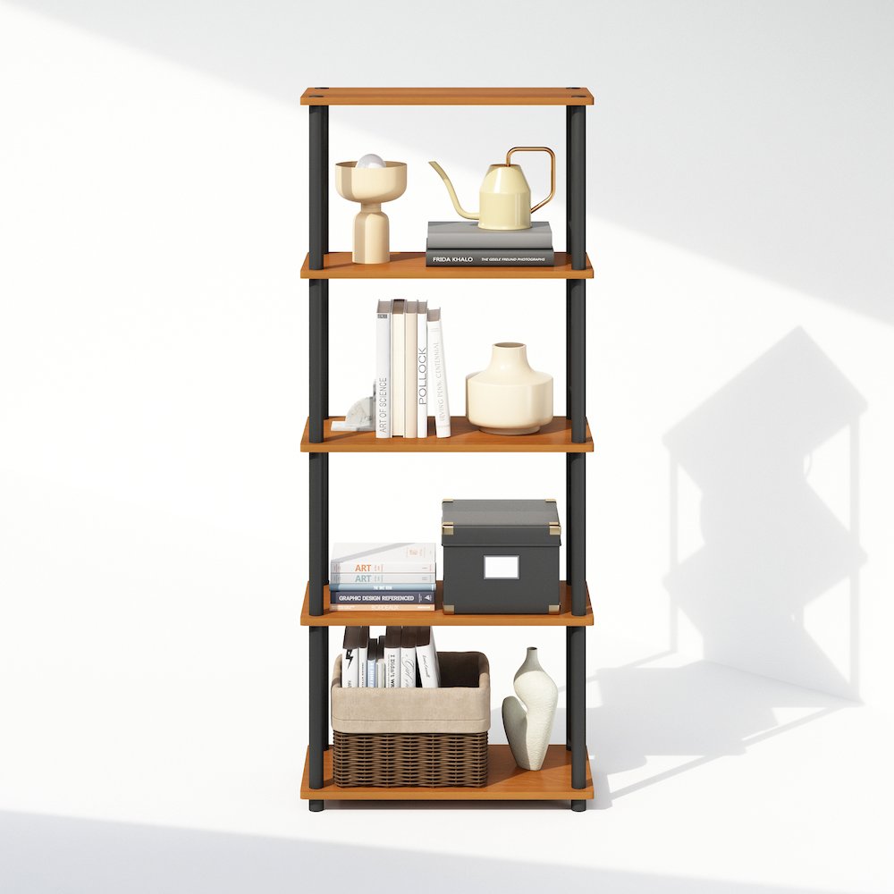 Turn-N-Tube 5-Tier Multipurpose Compact Display Rack, Shelving Unit, Bookcase