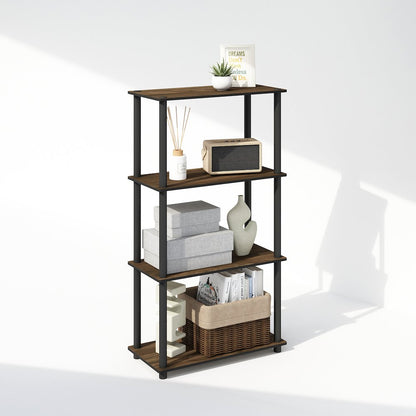 Turn-N-Tube 4-Tier Multipurpose Shelf Display Rack, Shelving Unit, Bookcase