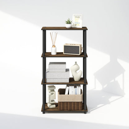 Turn-N-Tube 4-Tier Multipurpose Shelf Display Rack, Shelving Unit, Bookcase