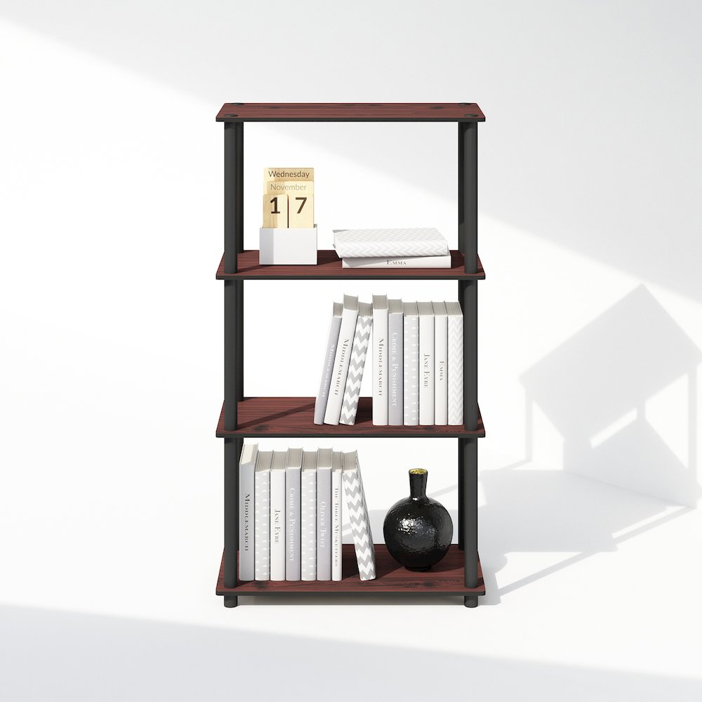 Turn-N-Tube 4-Tier Multipurpose Shelf Display Rack, Shelving Unit, Bookcase