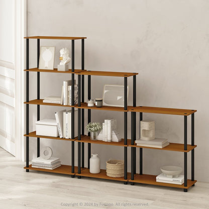 Turn-N-Tube 4-Tier Multipurpose Shelf Display Rack, Shelving Unit, Bookcase