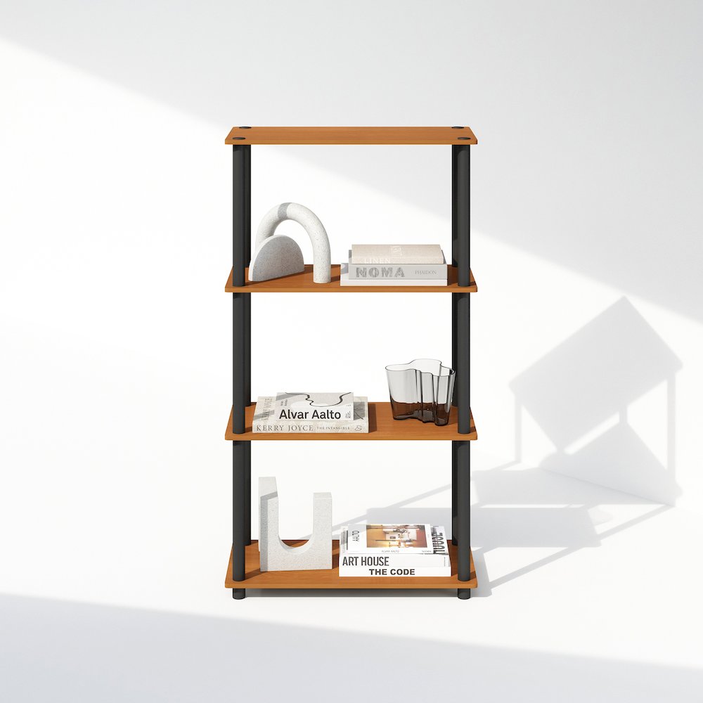 Turn-N-Tube 4-Tier Multipurpose Shelf Display Rack, Shelving Unit, Bookcase