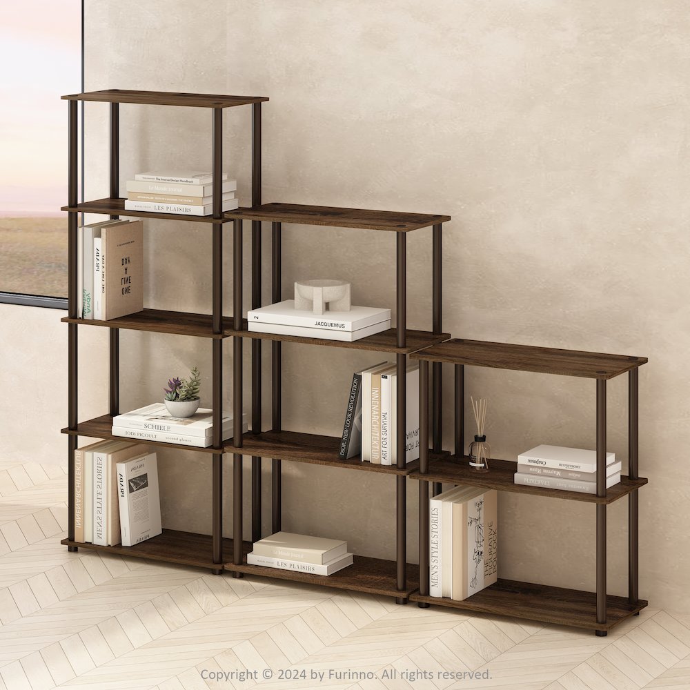 Turn-N-Tube 4-Tier Multipurpose Shelf Display Rack, Shelving Unit, Bookcase