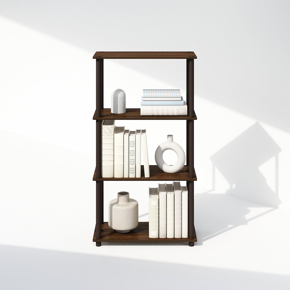 Turn-N-Tube 4-Tier Multipurpose Shelf Display Rack, Shelving Unit, Bookcase