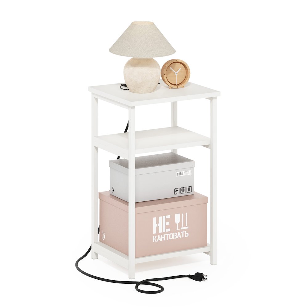 3-Tier Metal Frame Open Storage Side Table, End Table