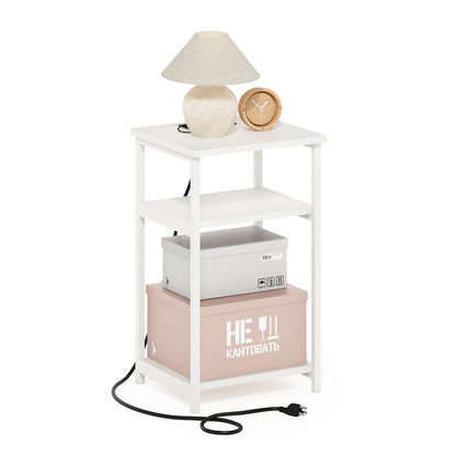 3-Tier Metal Frame Open Storage Side Table, End Table