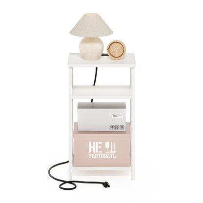 3-Tier Metal Frame Open Storage Side Table, End Table