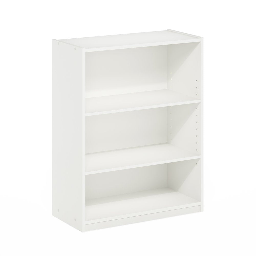 Gehry 3-Tier Bookcase, Bookshelf with Adjustable Shelves, White
