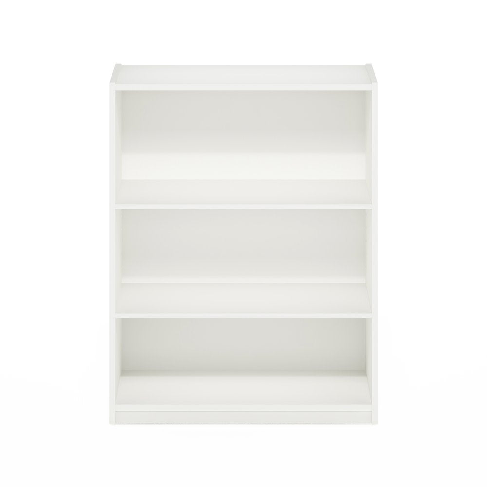 Gehry 3-Tier Bookcase, Bookshelf with Adjustable Shelves, White