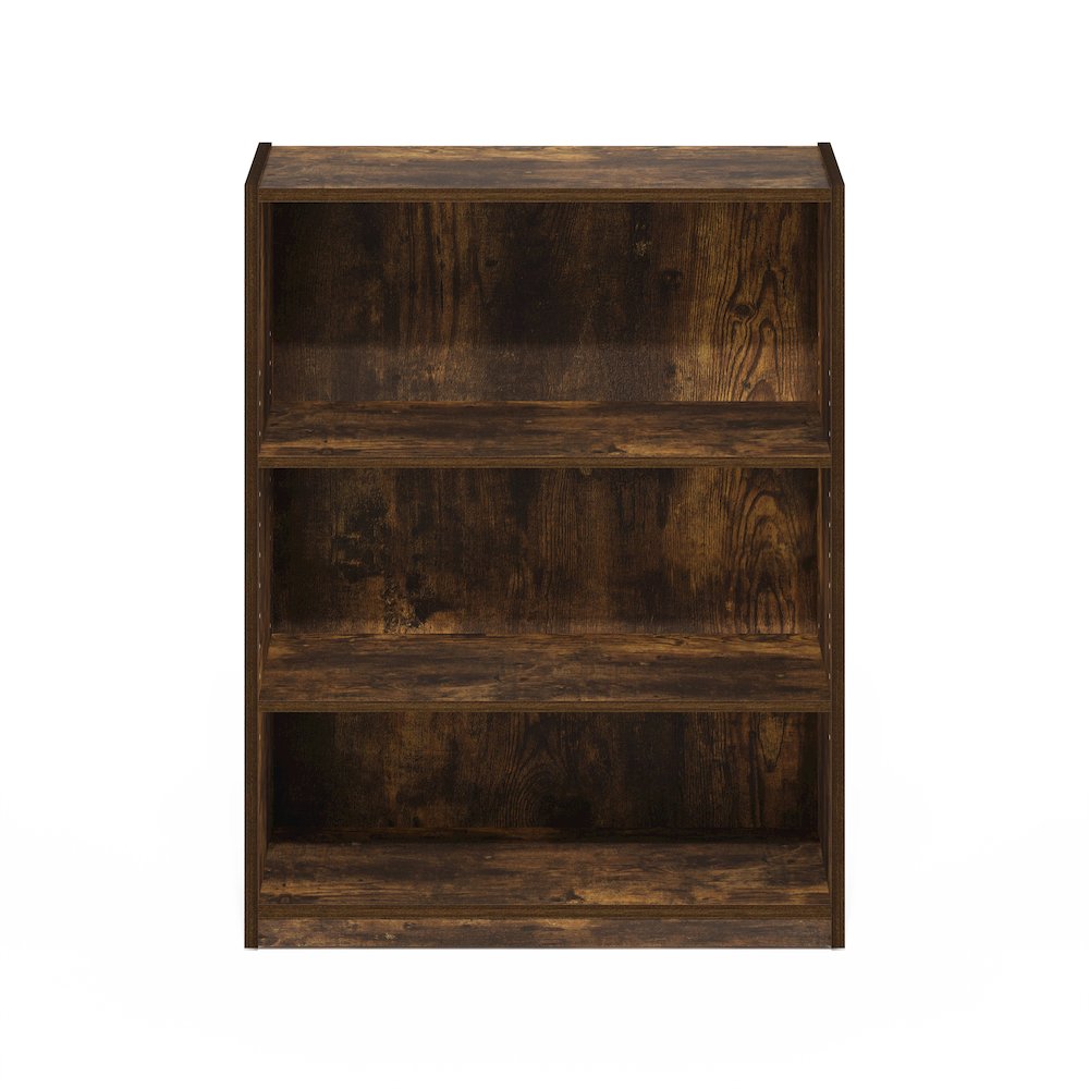 Gehry 3-Tier Bookcase, Bookshelf with Adjustable Shelves, Amber Pine
