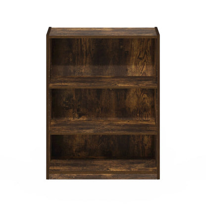 Gehry 3-Tier Bookcase, Bookshelf with Adjustable Shelves, Amber Pine