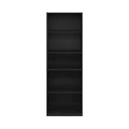Gehry 5-Tier Bookcase, Bookshelf with Adjustable Shelves, Blackwood