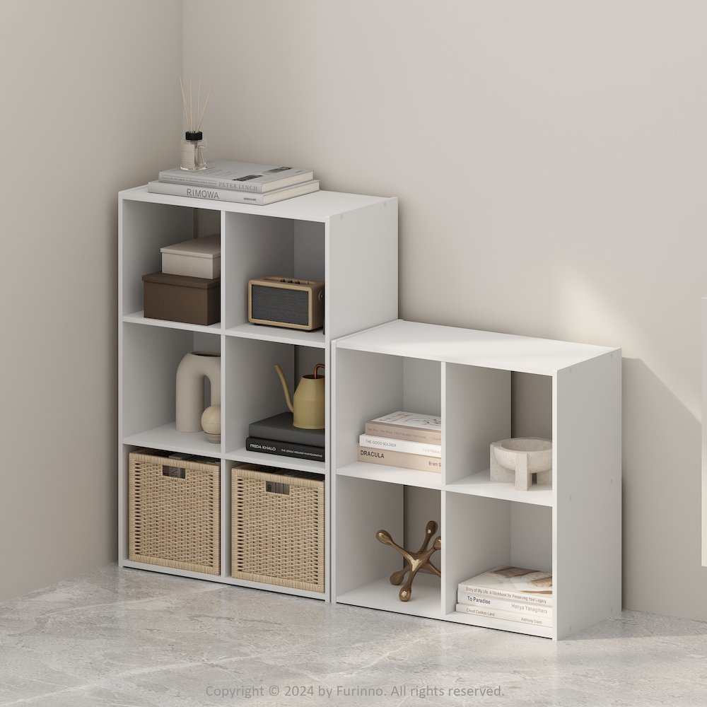 Pelli Cubic Storage Cabinet, Bookcase, Bookshelf, 6-Cube, White