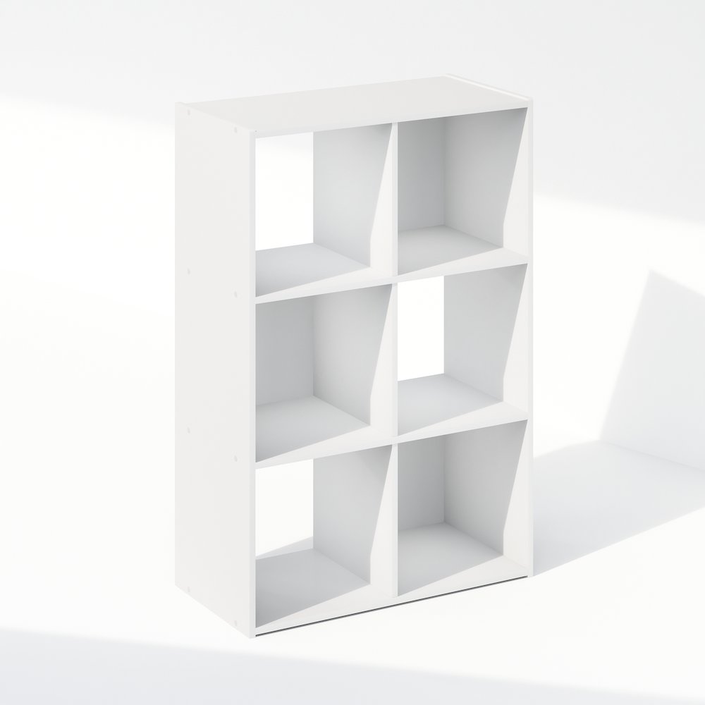 Pelli Cubic Storage Cabinet, Bookcase, Bookshelf, 6-Cube, White