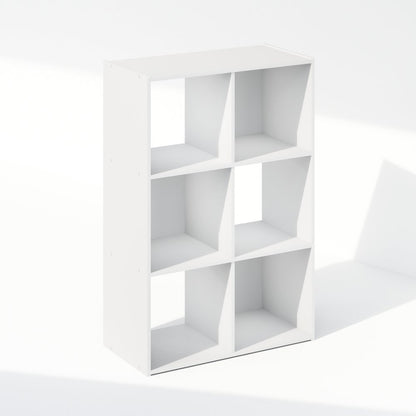 Pelli Cubic Storage Cabinet, Bookcase, Bookshelf, 6-Cube, White