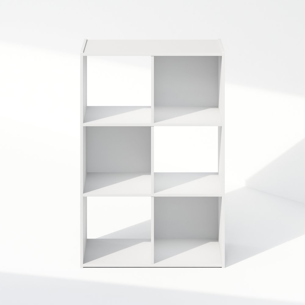 Pelli Cubic Storage Cabinet, Bookcase, Bookshelf, 6-Cube, White