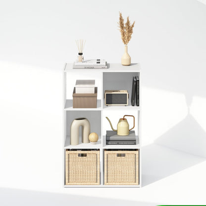 Pelli Cubic Storage Cabinet, Bookcase, Bookshelf, 6-Cube, White