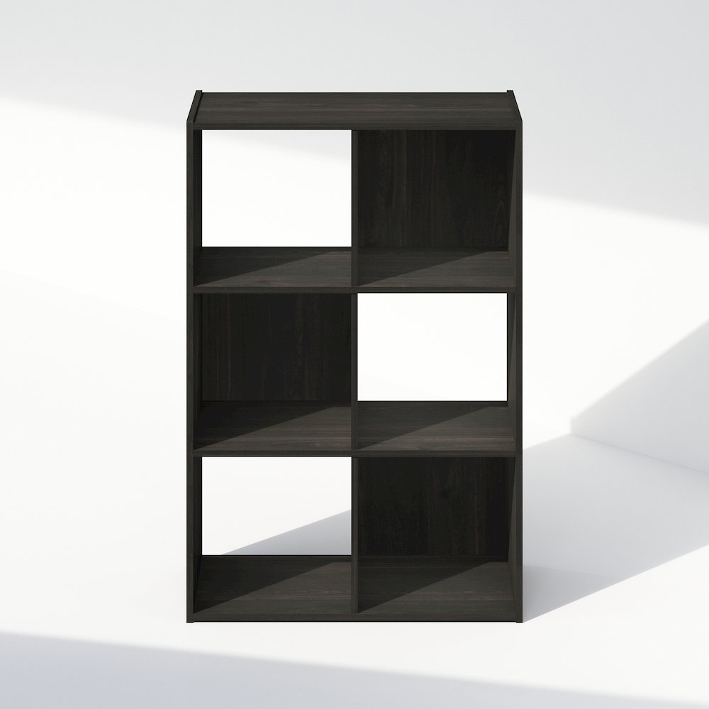 Pelli Cubic Storage Cabinet, Bookcase, Bookshelf, 6-Cube, Espresso