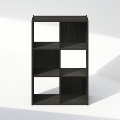 Pelli Cubic Storage Cabinet, Bookcase, Bookshelf, 6-Cube, Espresso