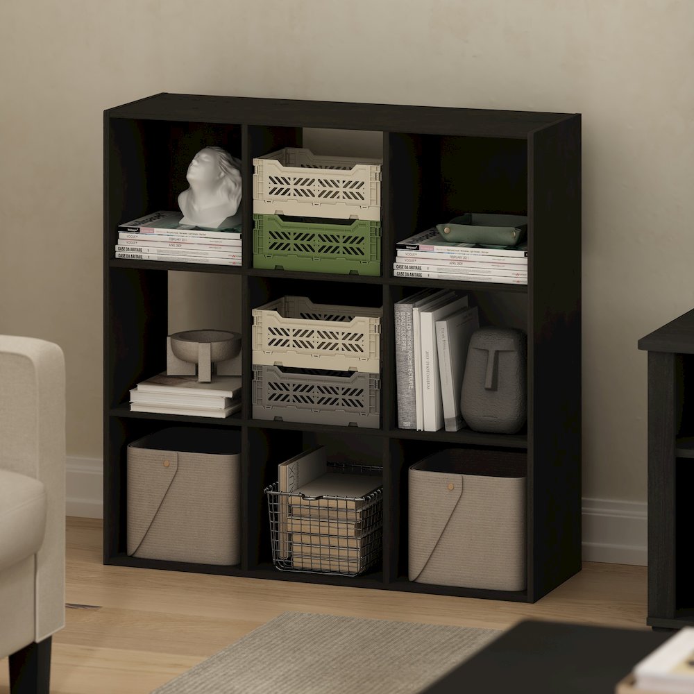 Pelli Cubic Storage Cabinet, Bookcase, Bookshelf, 9-Cube, Espresso