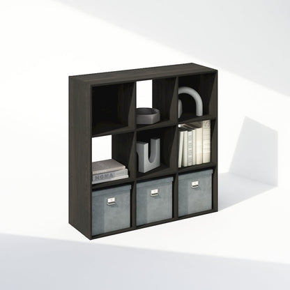 Pelli Cubic Storage Cabinet, Bookcase, Bookshelf, 9-Cube, Espresso