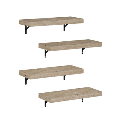 Tanna 22-Inch Wall Mounted Floating Display Shelves, Natural, Set of 4