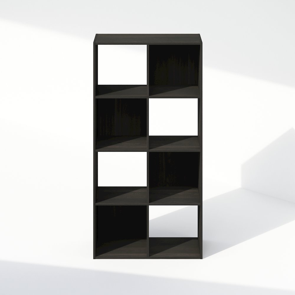 Pelli Cubic Storage Cabinet, Bookcase, Bookshelf, 8-Cube, Espresso