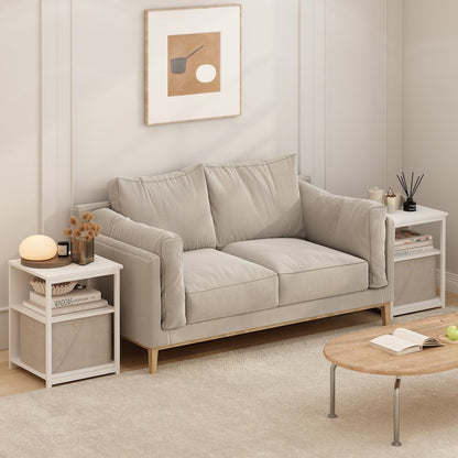 Camnus Modern Living End Table, Set of 2, Solid White/White