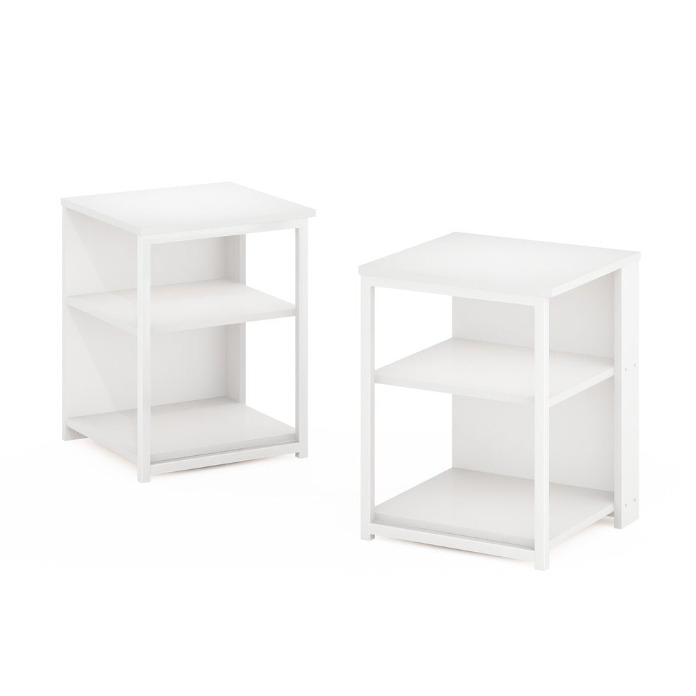 Camnus Modern Living End Table, Set of 2, Solid White/White