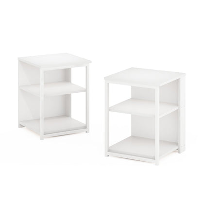 Camnus Modern Living End Table, Set of 2, Solid White/White