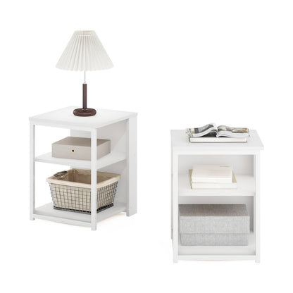 Camnus Modern Living End Table, Set of 2, Solid White/White