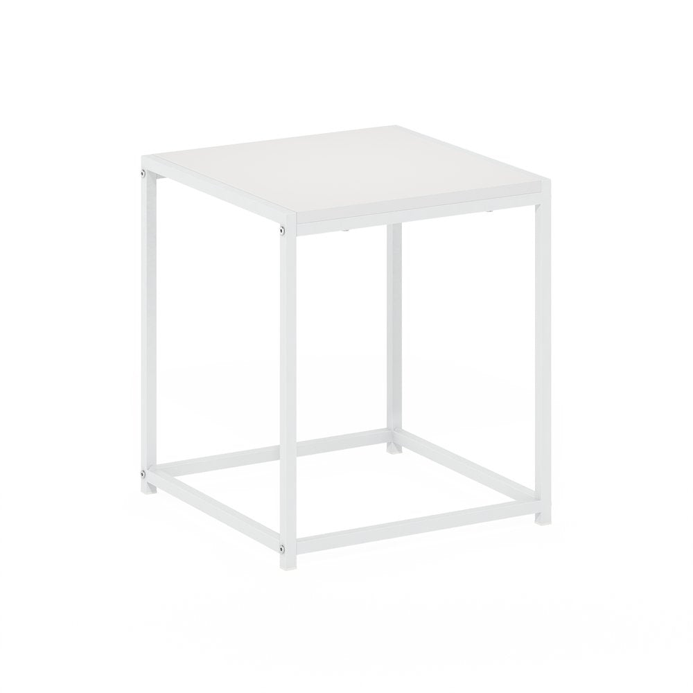 Camnus Modern Living End Table, Solid White/White