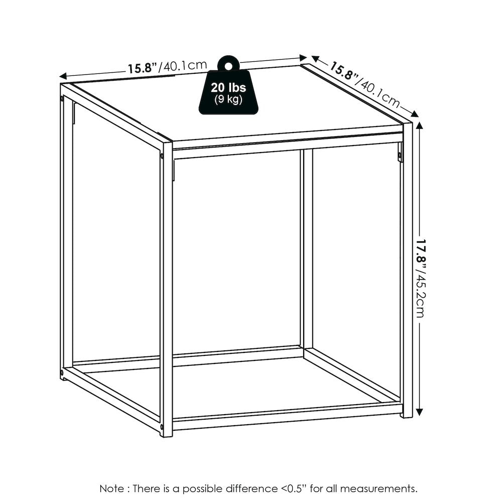 Camnus Modern Living End Table, Solid White/White