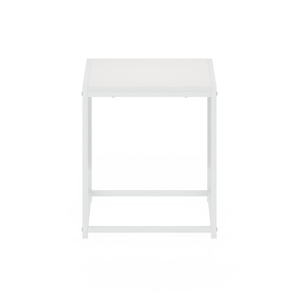 Camnus Modern Living End Table, Solid White/White