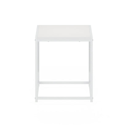 Camnus Modern Living End Table, Solid White/White