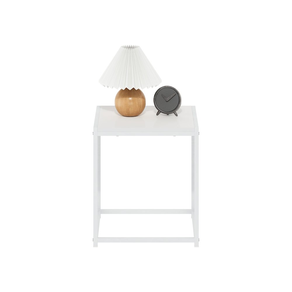 Camnus Modern Living End Table, Solid White/White