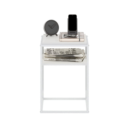 Moretti Modern Lifestyle Stackable Shelf, 2-Tier, Solid White/White