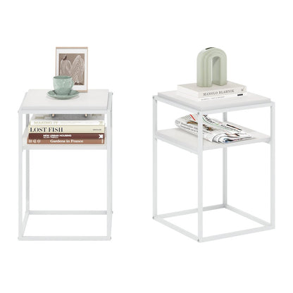 Moretti Modern Lifestyle Stackable Shelf, 2-Tier, Solid White/White, Set of 2