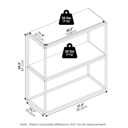 Moretti Modern Lifestyle Wide Stackable Shelf, 2-Tier, Solid White/White