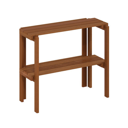Tioman Outdoor Toolless Multipurpose Display Shelf, Plant Stand, 2-Tier, Natural